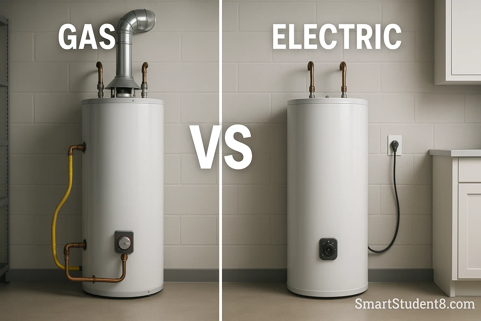Water Heaters: Differences in fuel types: gas vs. electric