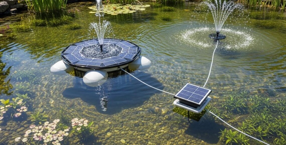 Solar Pond Filter Systems of Clear Water, Electric pond filter fountains