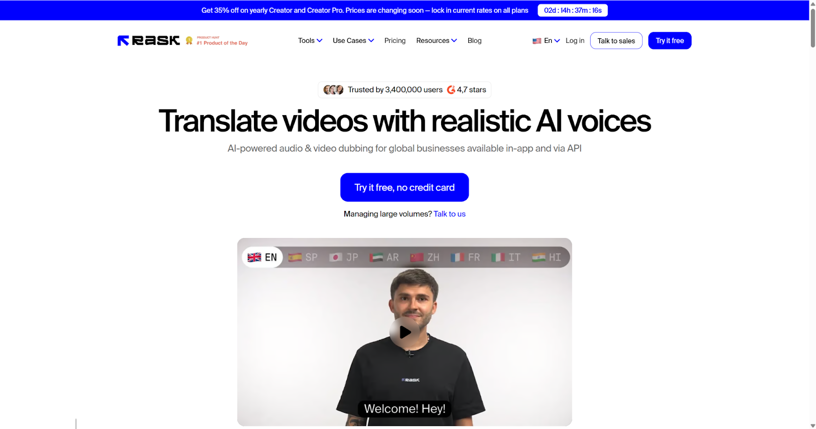 Rask AI Dubbing for Quick & Simple Video Translation