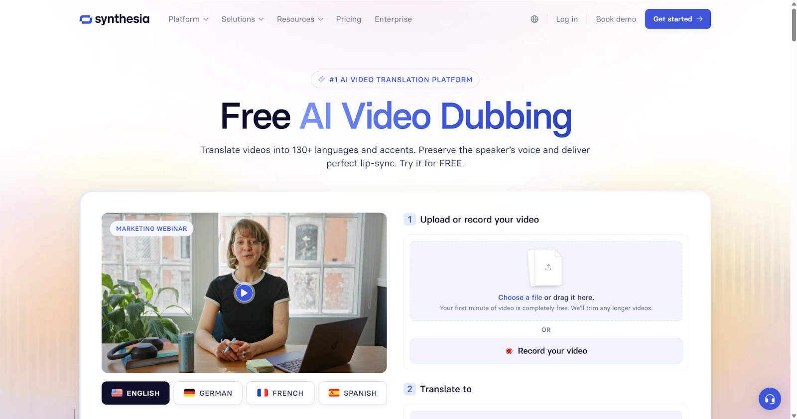 Synthesia AI Dubbing for Enterprises & Trainings