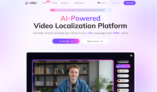 VMEG AI Dubbing for Professional Video Localization